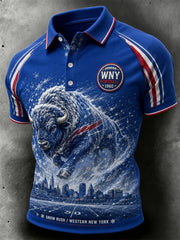 Men's Football Lover Buffalo Print Polo