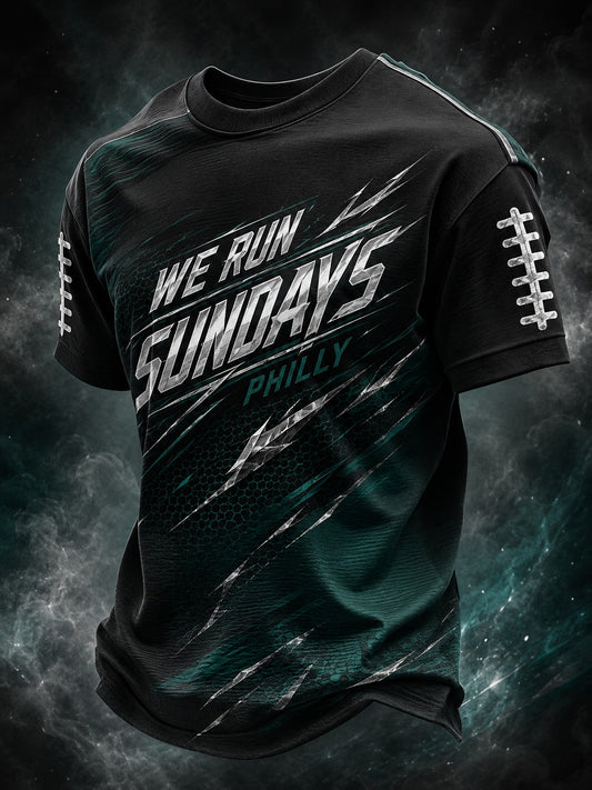 Men's Football Philly WE RUN SUNDAYS Printed T-shirt