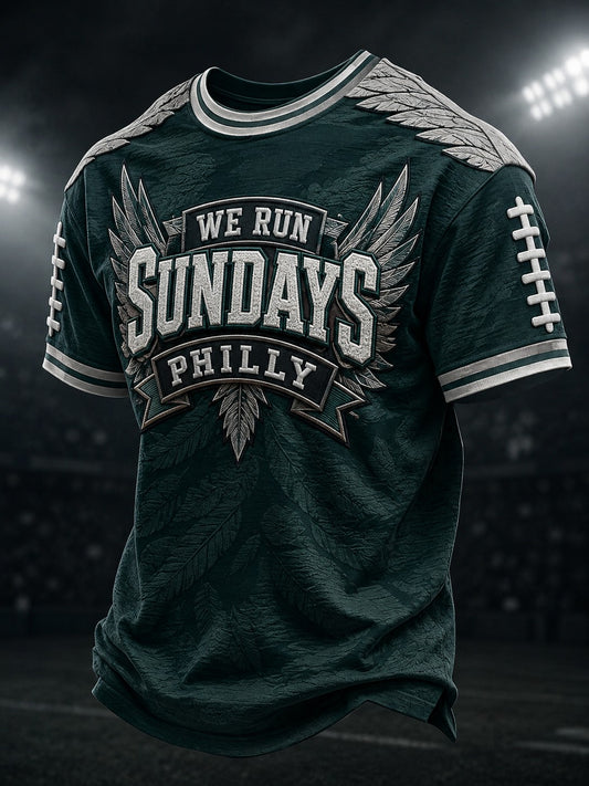 Men's Football Philly WE RUN SUNDAYS Printed T-shirt