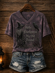 Women’s Hello Darkness My Old Friend Halloween Print T-shirt