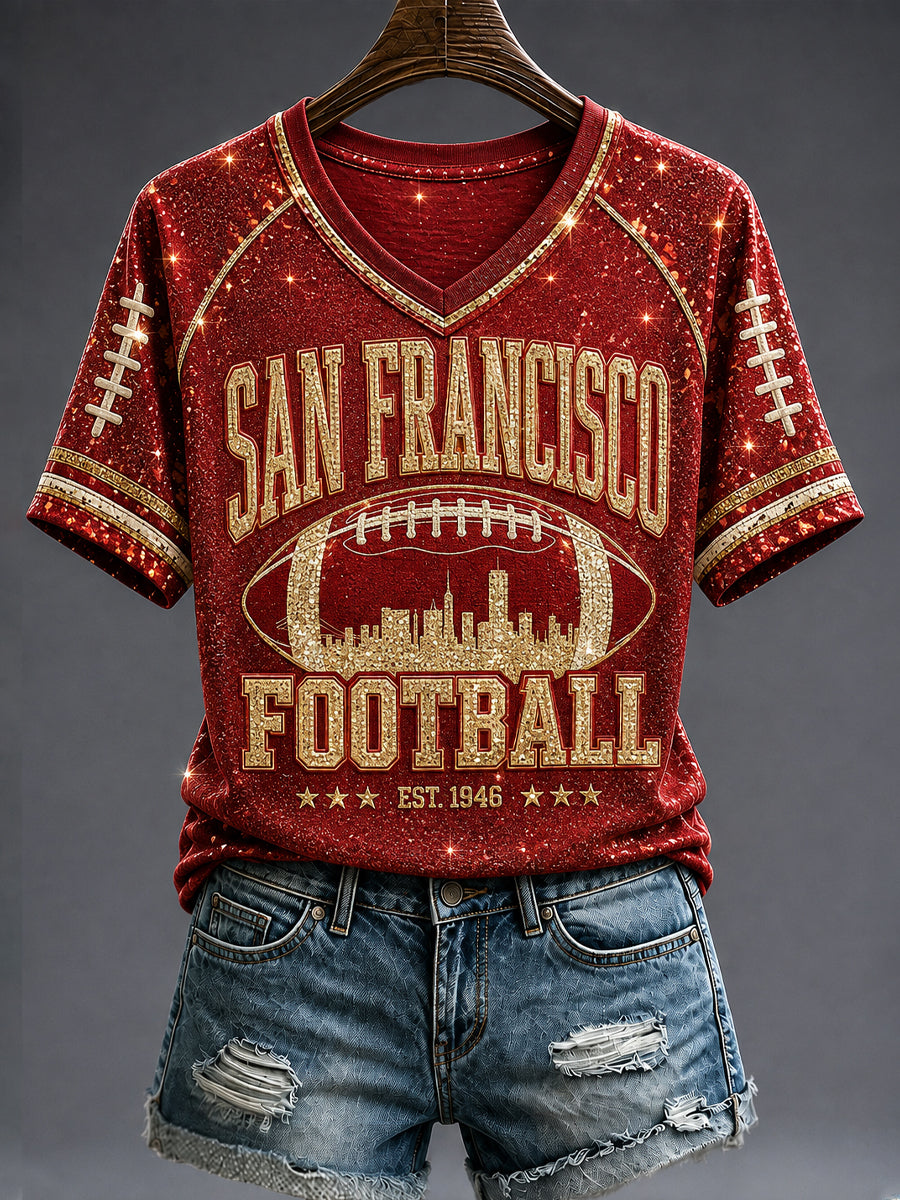 Women's Football Gameday Gift For Football Fans Short Sleeve T-shirt