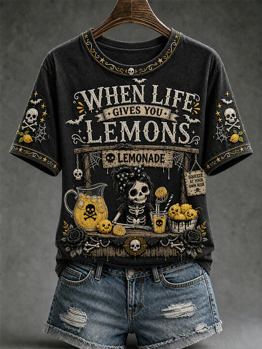 Women's When Life Gives You Lemons Print Casual Tee