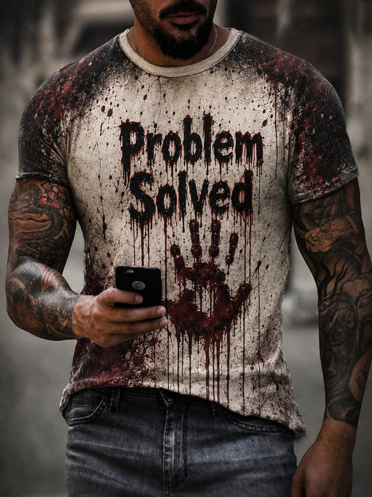 Men's Problem Solved Printed T-shirt
