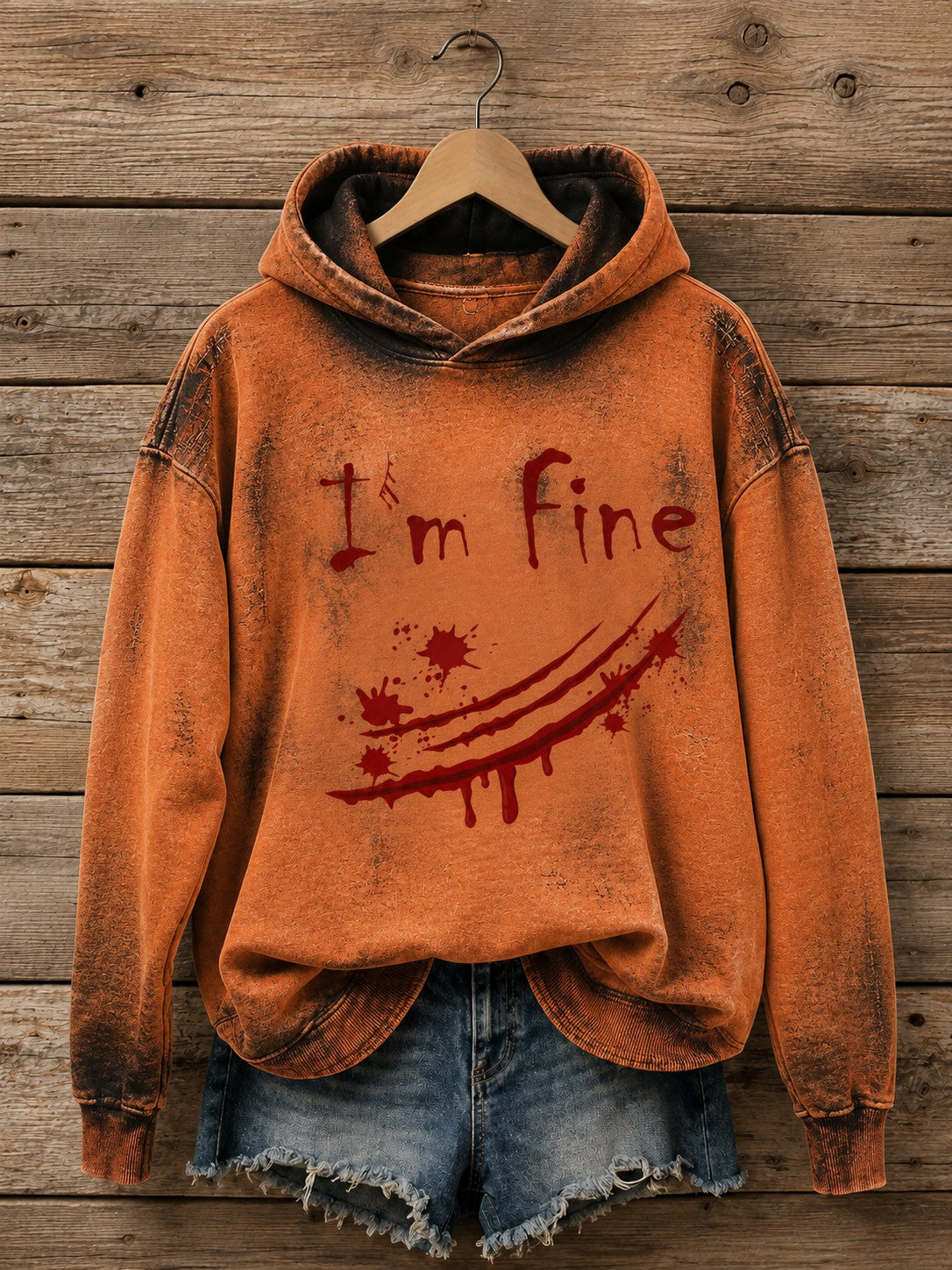 Women's I'm Fine Printed Hoodie