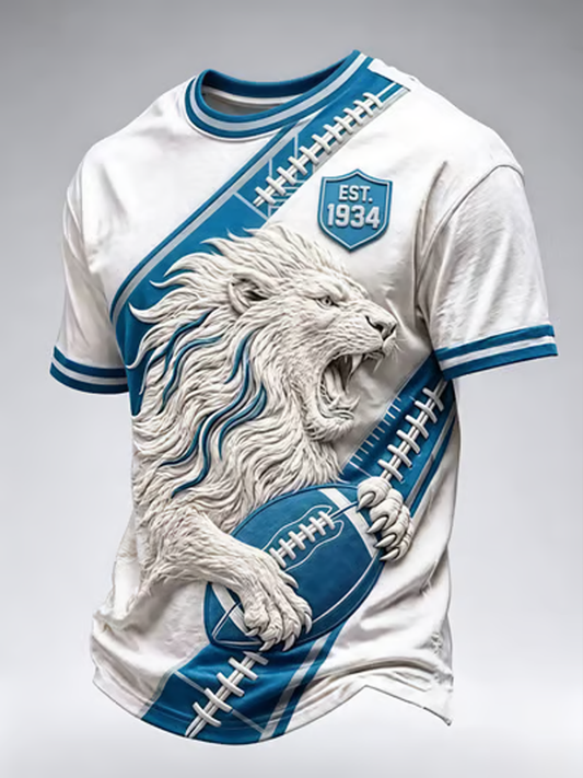 Men's Rugby Fan Lions Printed short sleeves t-shirt