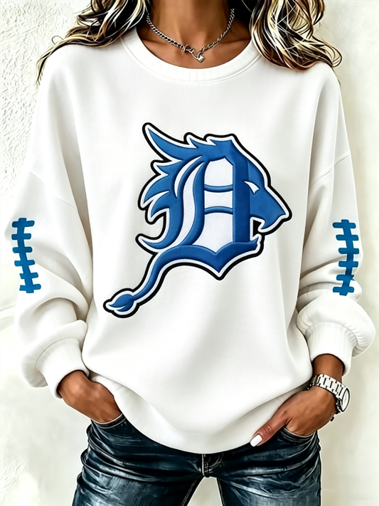 Women's Rugby Fan Lions Printed Regular Sweatshirt