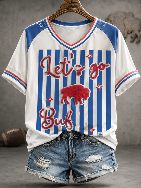 Women's Football Lover Bulls BUF Art Printed T-shirt