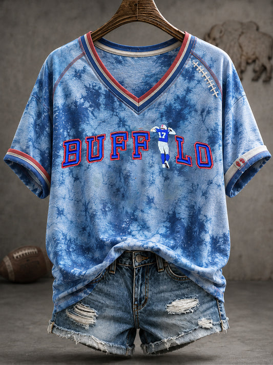 Women's Football Lover Bulls BUF Art Printed T-shirt