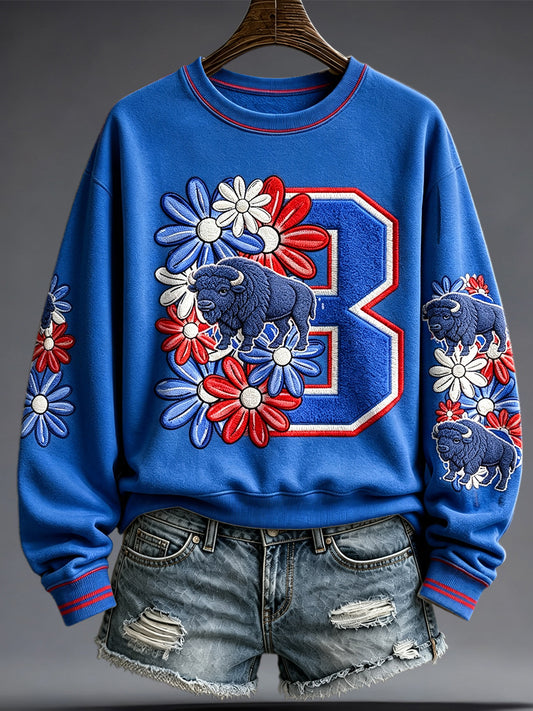 Women's Football Lover Bulls BUF Art Printed Sweatshirt