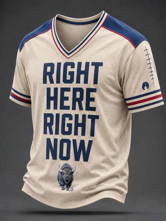 Men's Football Lover Bulls BUF Art Printed T-shirt