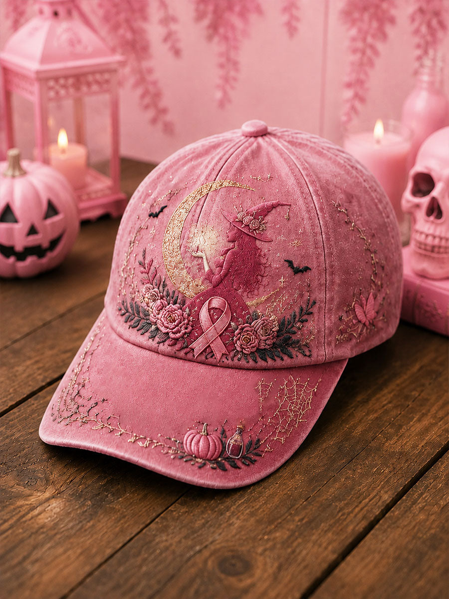 Breast Cancer Awareness Halloween Witch-Themed Casual Unisex  Hat