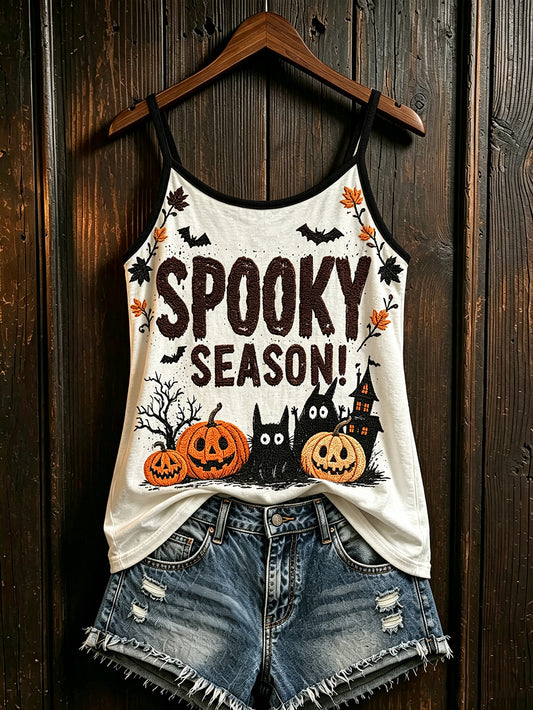 Women's Autumn Halloween Element Pattern Printed Casual Vest