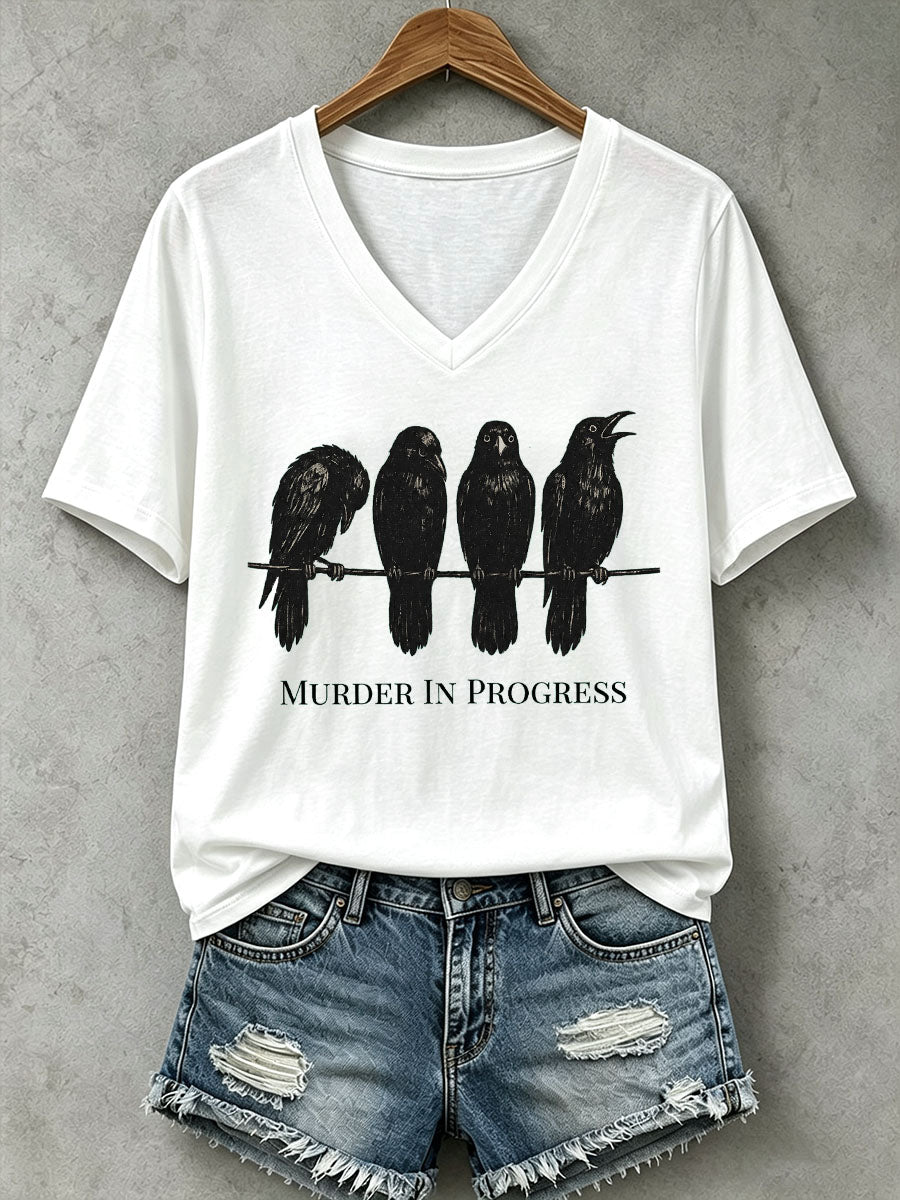 Women's Murder In Progress Crow T-Shirt