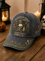 "All Plants Are Edible Some Only Once" Halloween Floral Print Casual Unisex  Hat