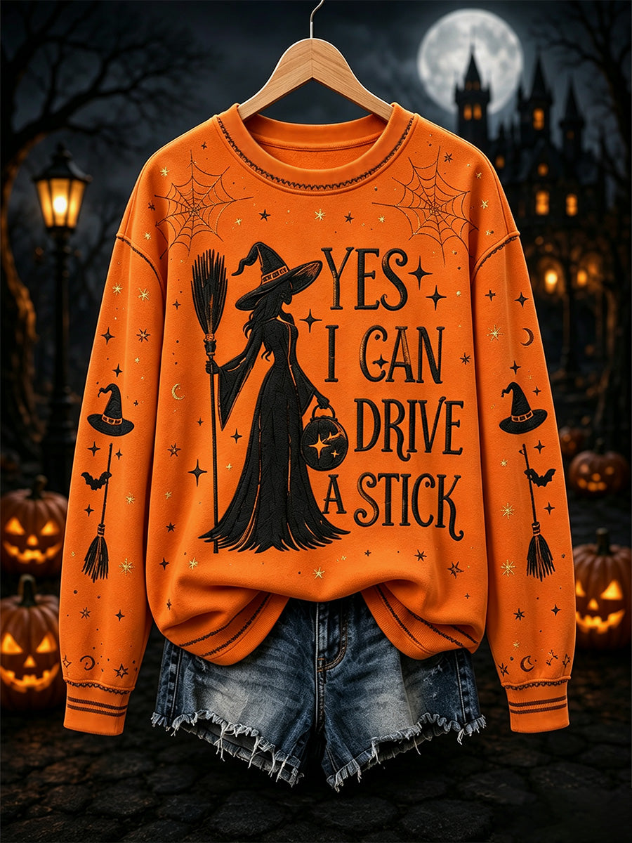 Women's Why Yes Actually I Can Drive A Stick Print Casual Sweatshirt