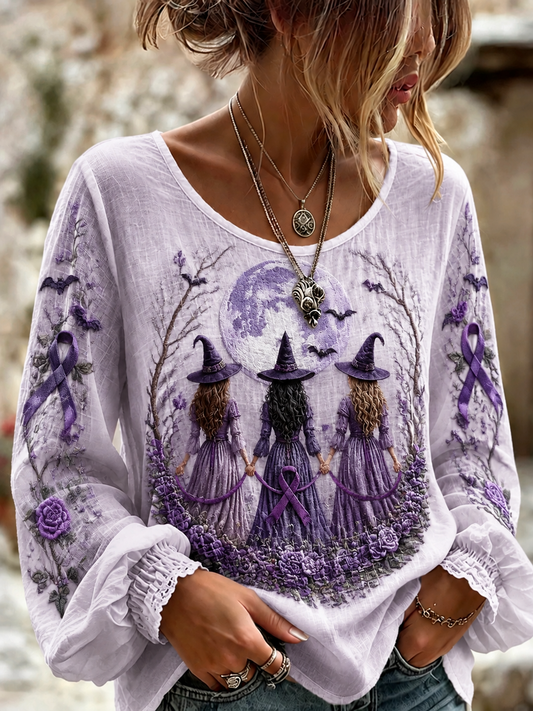 Women's Alzheimer's Awareness Cotton-Linen Shirt