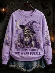 Women's In September We Wear Purple Regular Sweatshirt