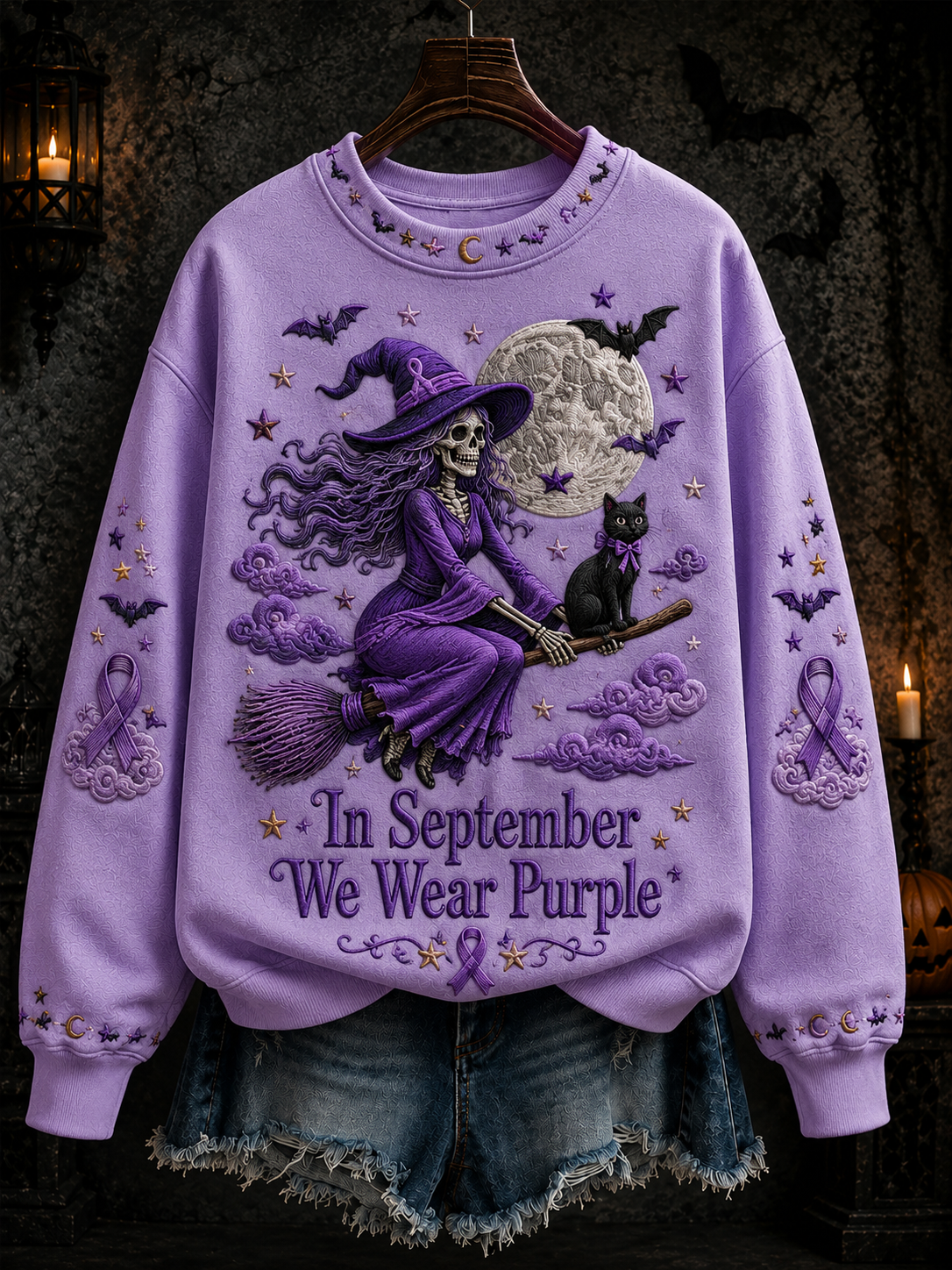 Women's In September We Wear Purple Regular Sweatshirt
