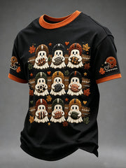Men's Cute Football Ghost Short Sleeves T-shirt