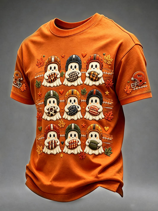 Men's Cute Football Ghost Short Sleeves T-shirt