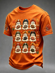 Men's Cute Football Ghost Short Sleeves T-shirt