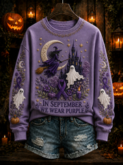 Women's In September We Wear Purple Regular Sweatshirt