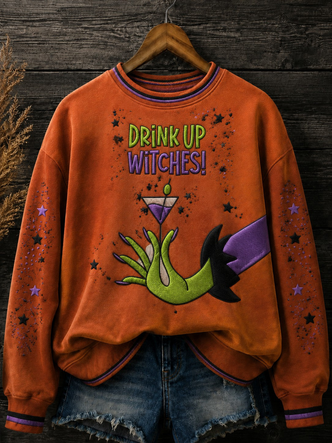 Women's Drink Up Witches Printed Sweatshirt