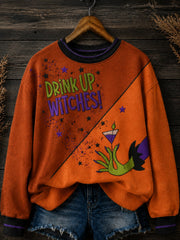 Women's Drink Up Witches Printed Sweatshirt
