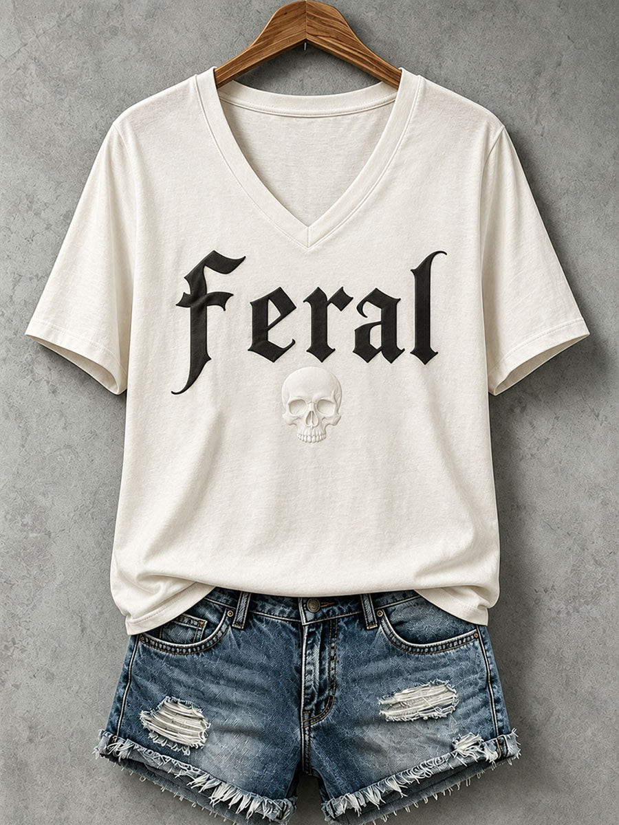 Women's Feral Skull T-Shirt