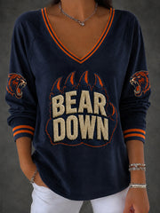 Women's Football Gameday Gift For Football Fans Casual Long Sleeve Shirt