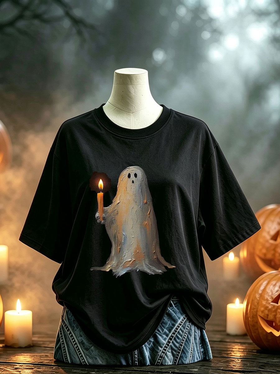 Women's Halloween Ghost Short-sleeved T-shirt