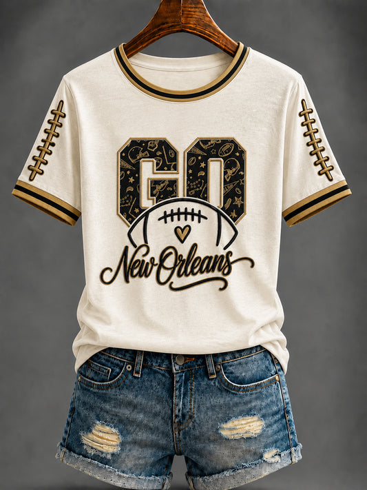 Women's America Football Printed T-shirt