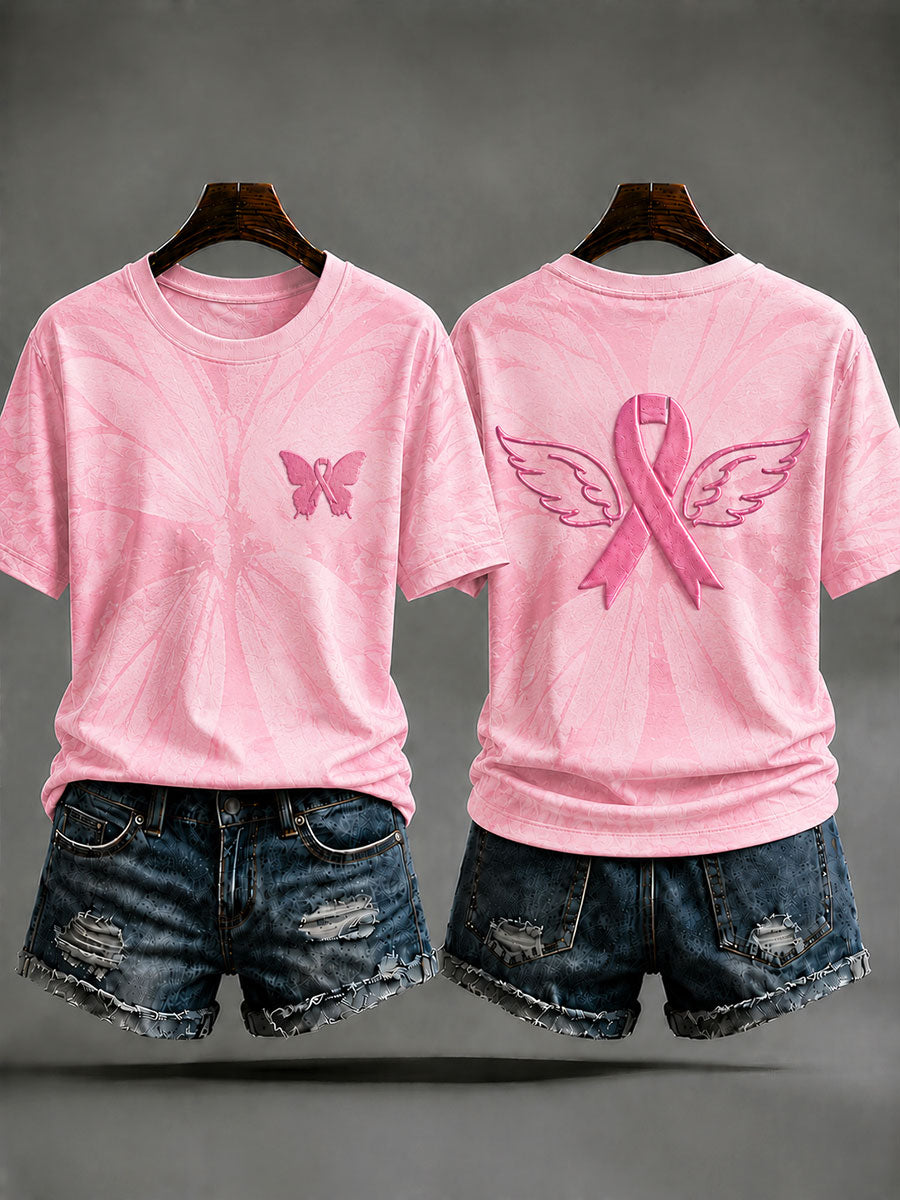 Women's Animal Print Breast Cancer Prevention T-shirt