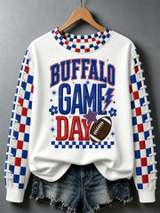 Women's Football Lover Buffalo Print Casual Sweatshirt
