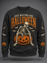 Men's Just Waiting For Halloween Print Casual Sweatshirt
