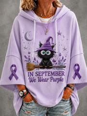 Women’s In September We Wear Purple Short-Sleeve Hoodie
