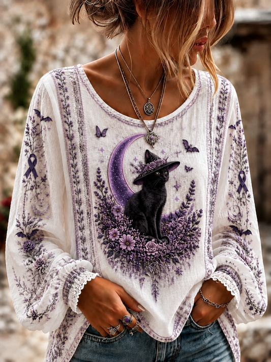 Women's Alzheimer's Awareness Cotton-Linen Shirt