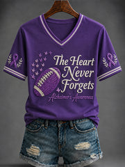 Women's Alzheimer's Disease Printed V-neck T-shirt