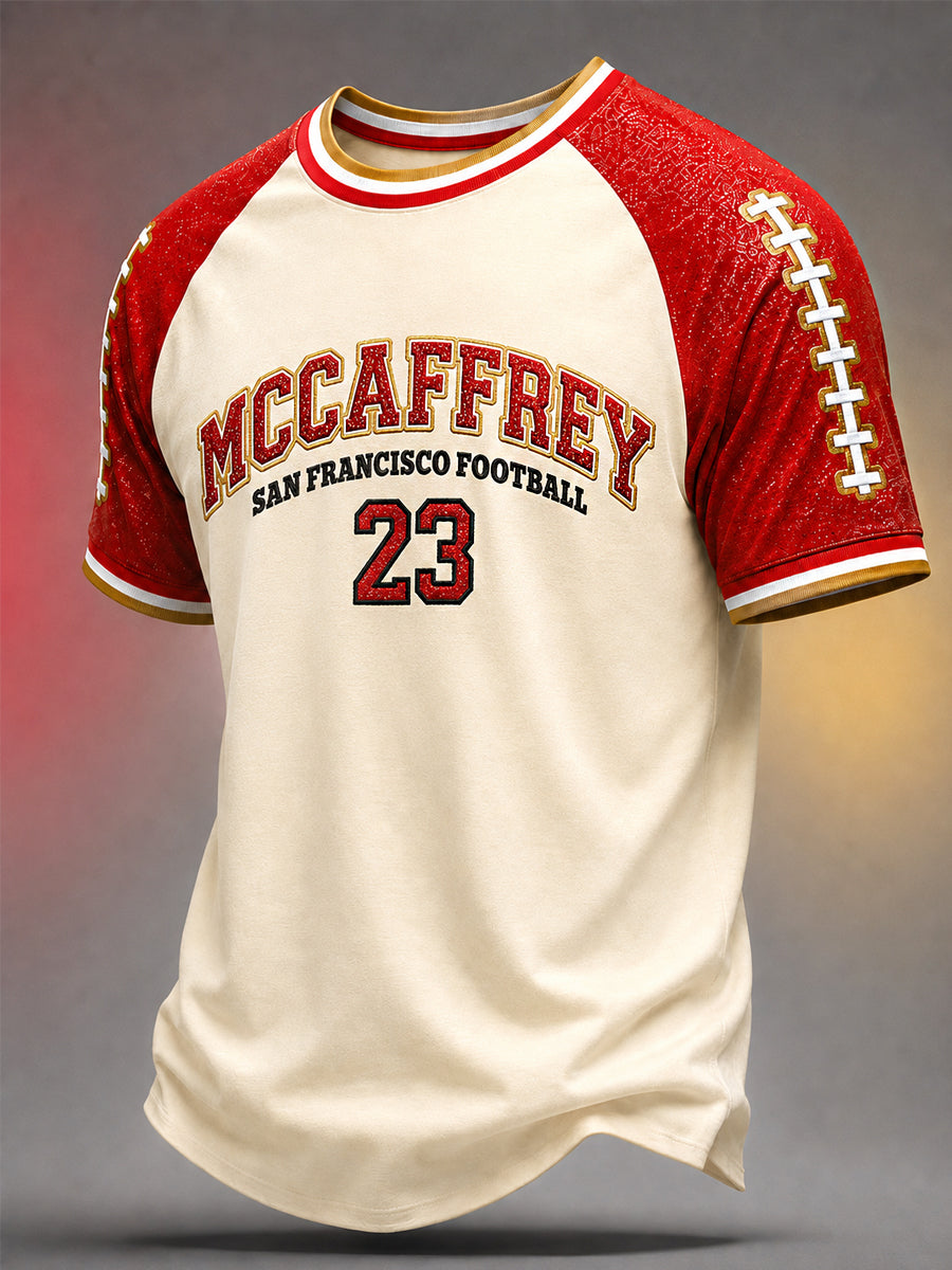 Men's Christian McCaffrey No.23 Football Gameday Gift For Football Fans Casual Tee