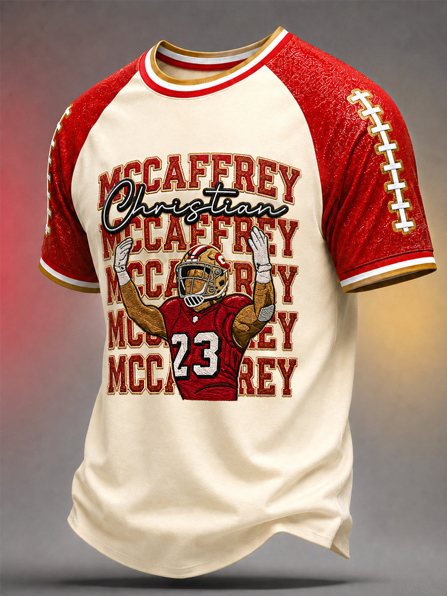 Men's Christian McCaffrey No.23 Football Gameday Gift For Football Fans Casual Tee