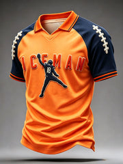 Men's Chicago Football Lover Bear Art Printed Casual Tops