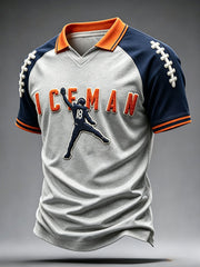 Men's Chicago Football Lover Bear Art Printed Casual Tops