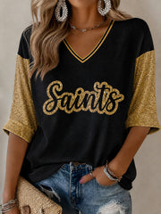Women's America Football Print Casual T-shirt