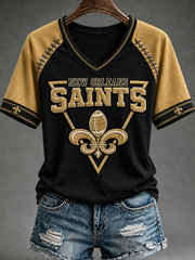 Women's V-neck off-shoulder short-sleeved T-shirt
