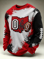 Men's Football Print Waffle Sweatshirt