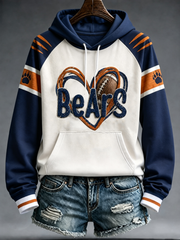 Women's Chicago Football Lover Art Printed hoodie