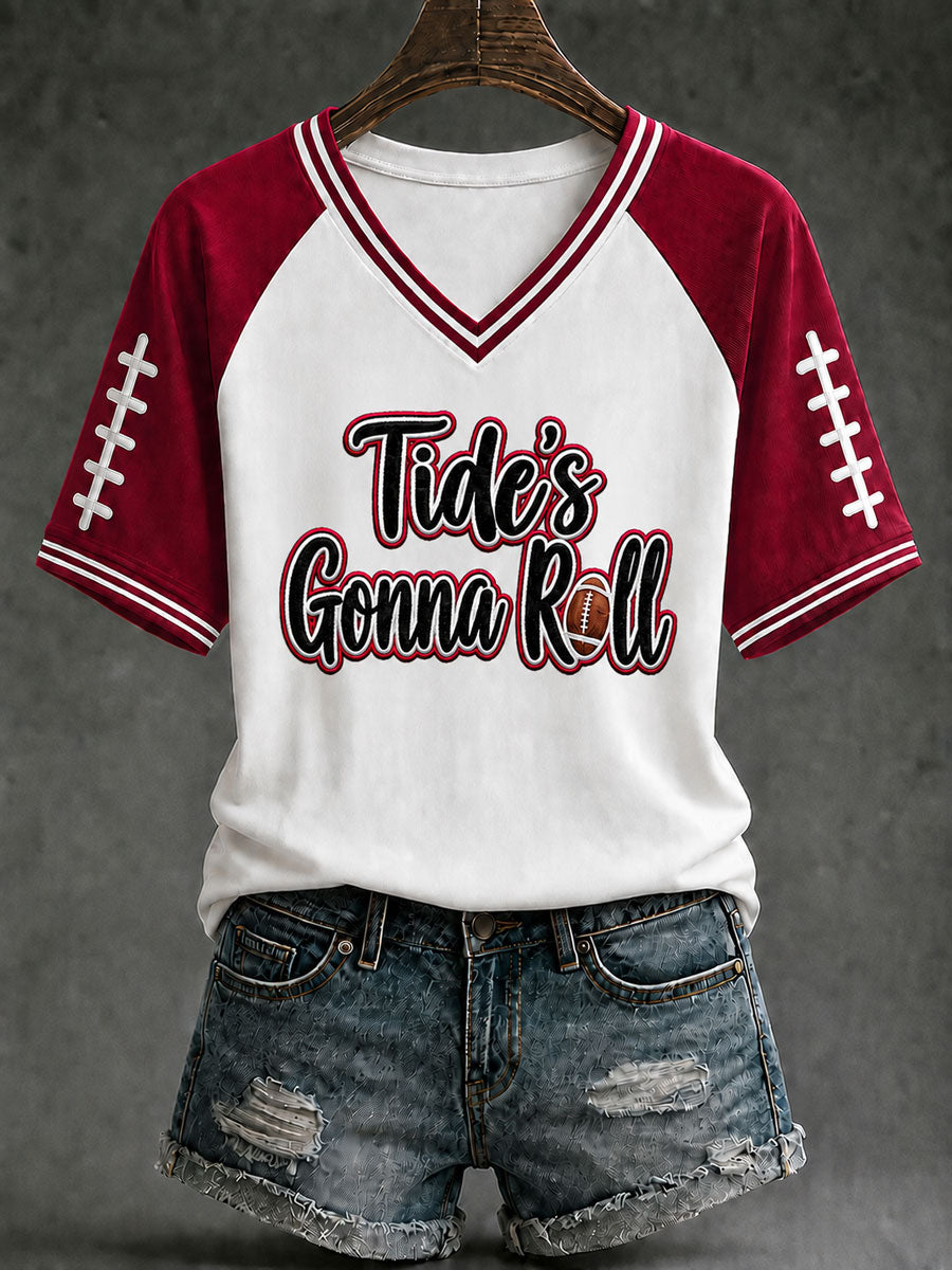 Women's Game Day Football Printed Casual T-Shirt