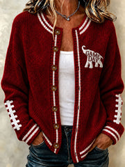 Women's Game Day Football Printed Casual Cardigan