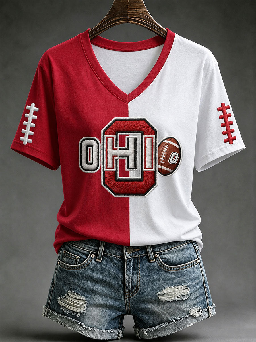 Women's Football Print Short-sleeved T-shirt