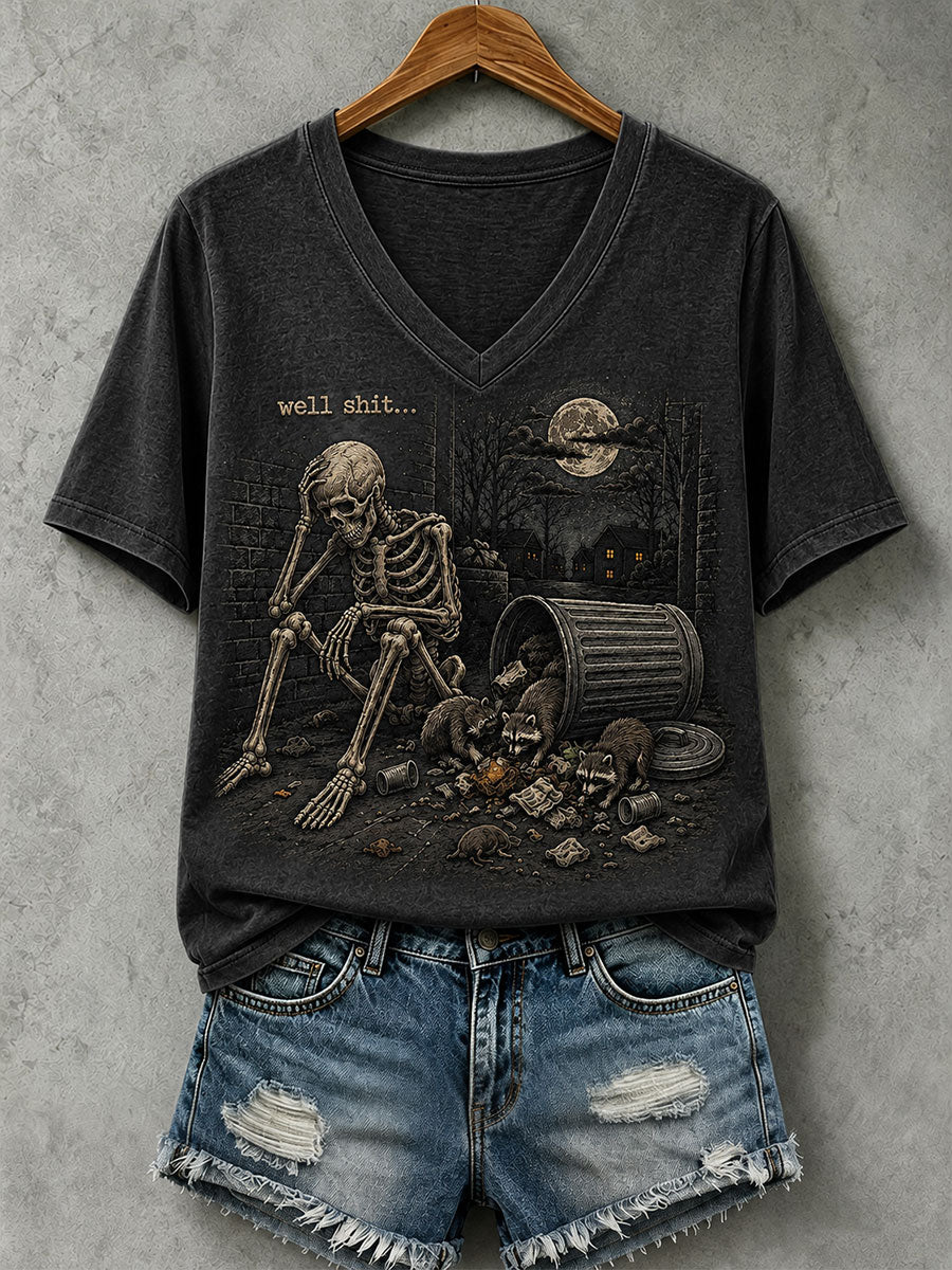 Women's Well Shit Skull T-shirt